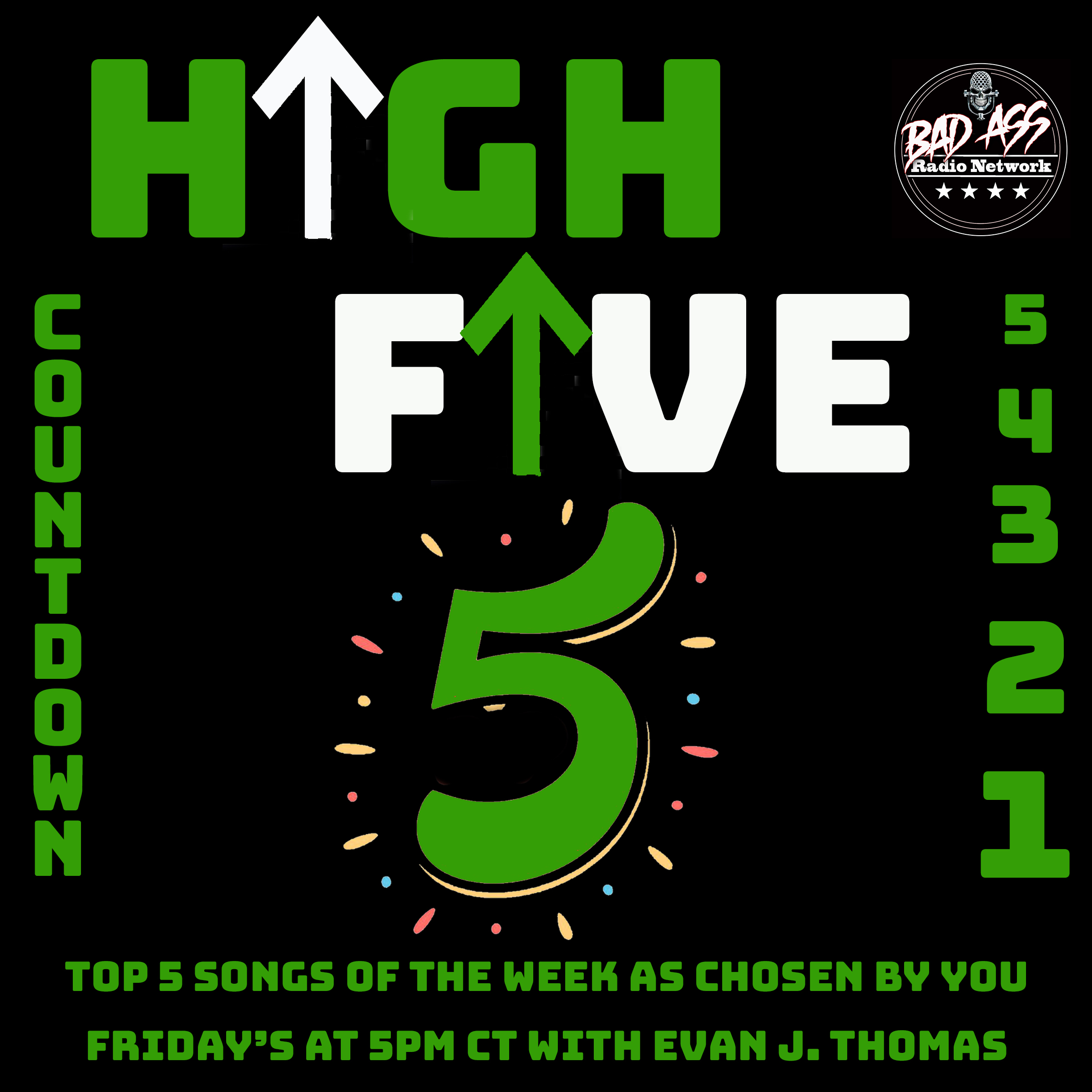 Art for Friday's at 5pm CT by High Five Countdown