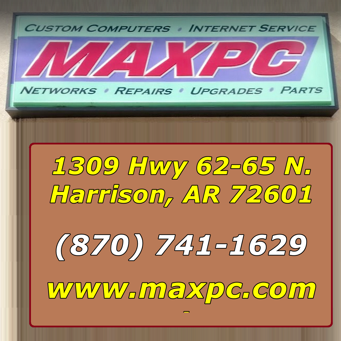 Art for MAX-PC by 1309 Hwy. 62-65 North | Harrison, AR.