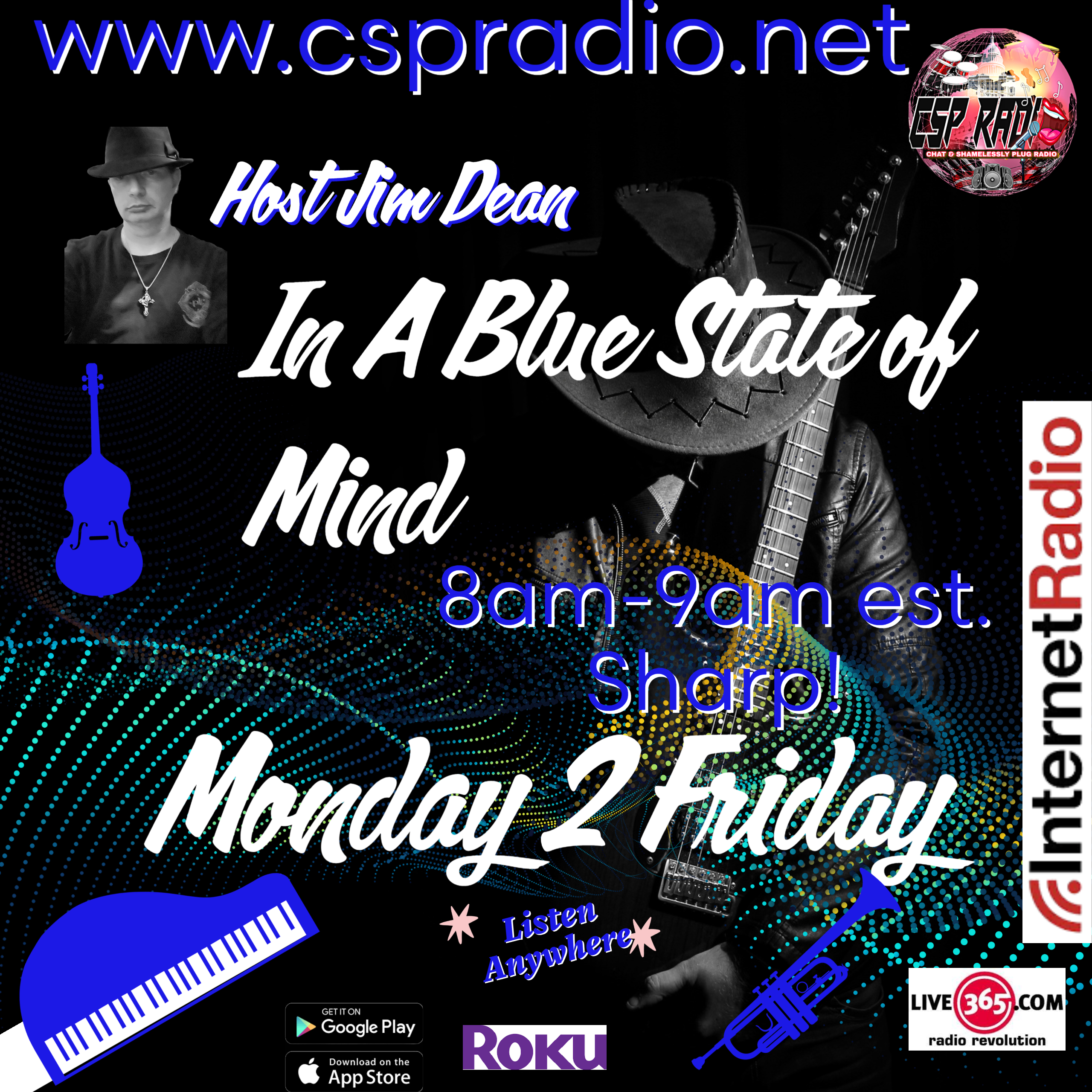 Art for Blue State of Mind week 01/30/2023 by Host Jim Blue