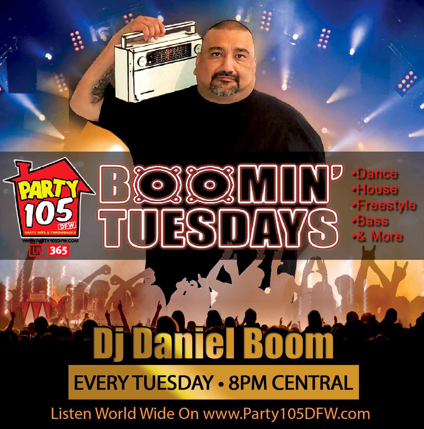 Art for PARTY 105 DFW Today's Hits y Mas @party105dfw by Boomin Tuesday's @DJDANIELBOOM #7 7721