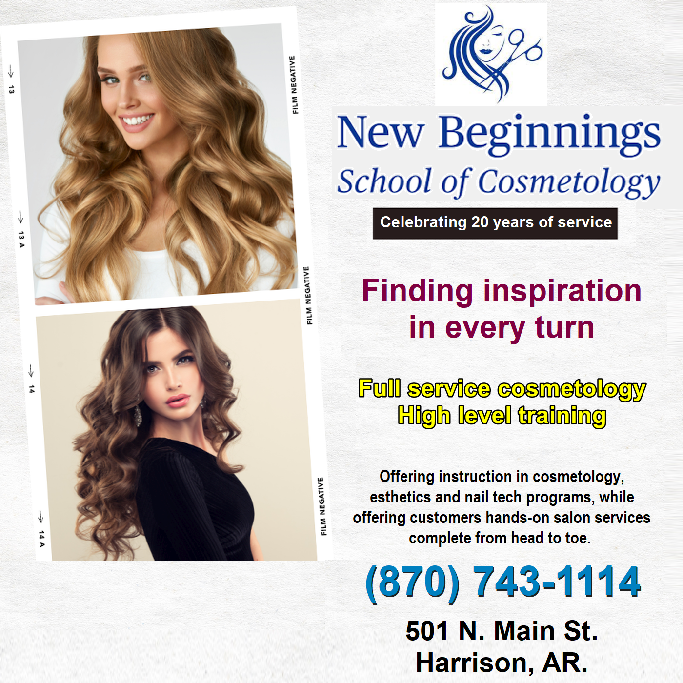Art for New Beginnings School of Cosmetology by 501 N Main St, Harrison, AR