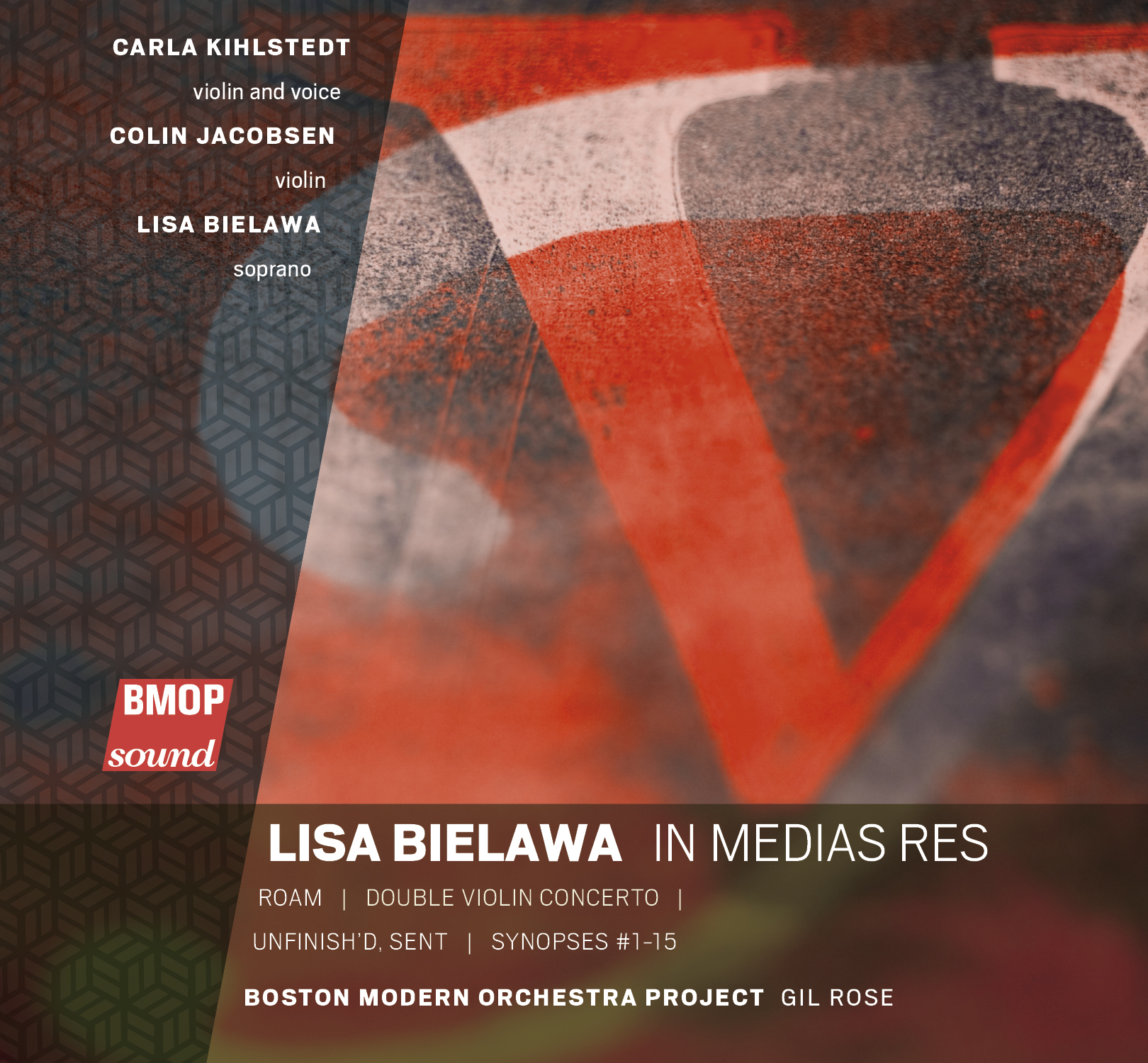 Art for Double Violin Concerto 2. Song by Lisa Bielawa by Carla Kihlstadt, violin and voice, Colin Jacobsen, violin