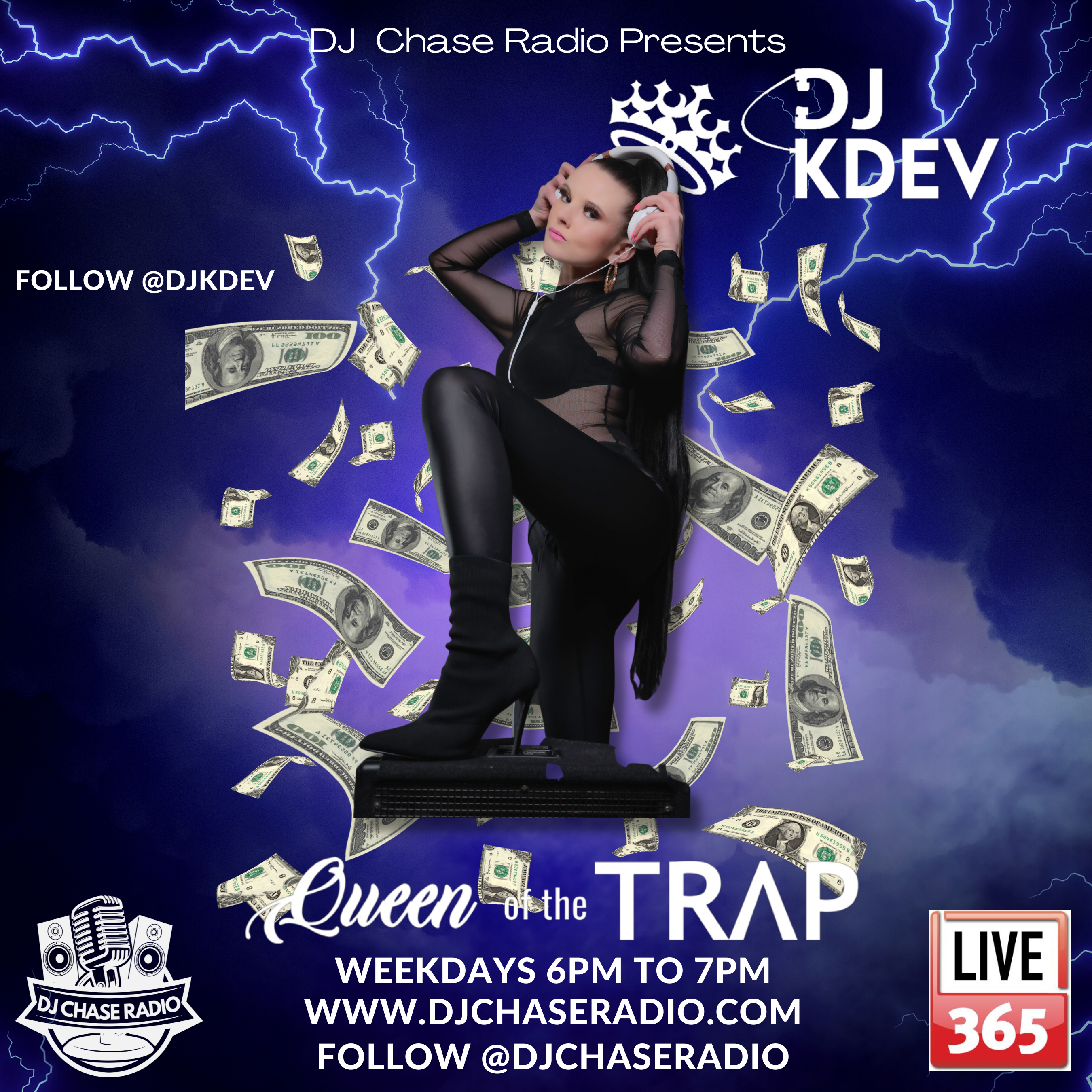 Art for DJ K Dev - Catch the Queen of the Trap Podcast Right Here on WDJC-DB DJ Chase Radio by DJ K Dev 