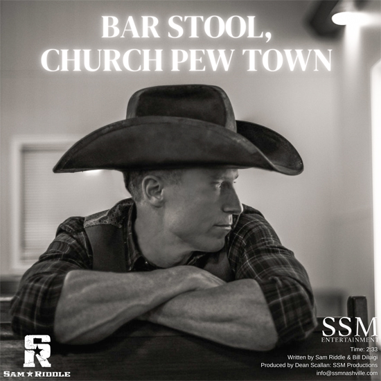 Art for Bar Stool Church Pew Town by Sam Riddle